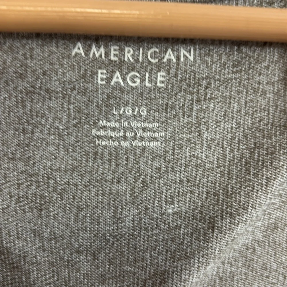 American Eagle Long Sleeve Ribbed Henley Bodysuit Grey Size large - Picture 3 of 7